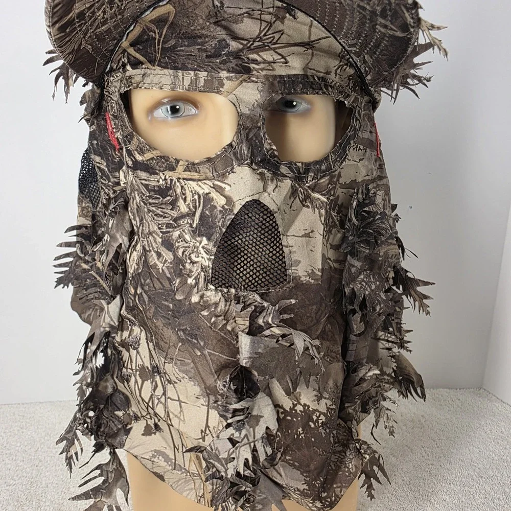 Game Face Gear Leafy Realtree Hat Quick Camo Face Mask Cap Strapback Hunter NEW